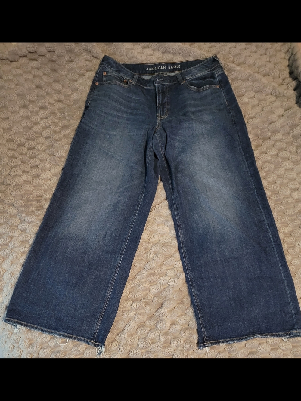 AEDreamy DrapeStretch Low-Rise Baggy Wide-Leg Jean Sz 8S